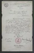 Pismo Towarzystwa Polskiej Młodzieży im. Tadeusza Kościuszki we Lwowie z 1909 r. z nadrukowaną podobizną jej patrona. 