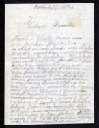 List J&oacute;zefa Jaworskiego do matki i rodzeństwa z 6 I 1916 r., w kt&oacute;rym dzieli się swoimi wrażeniami z pierwszych dni służby w plutonie kawalerii w Piotrkowie.