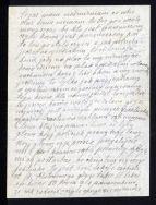 List J&oacute;zefa Jaworskiego do matki i rodzeństwa z 6 I 1916 r., w kt&oacute;rym dzieli się swoimi wrażeniami z pierwszych dni służby w plutonie kawalerii w Piotrkowie.