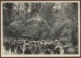Kolumna żołnierzy 1 pułku piechoty Legion&oacute;w Polskich wymaszerowująca z Popowa, 1915 r.