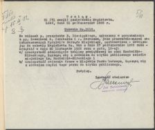 Wyciąg z posiedzenia Magistratu  z 31.10.1932, dotyczący odsłonięcia tablicy pamiątkowej na Osiedlu - PL_39_221_13814_56