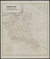 Republika Polska. Mapa okręg&oacute;w wyborczych do Sejmu Ustawodawczego (1918-1919).