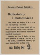 Odezwa wyborcza Narodowego Związku Robotniczego,  styczeń 1919 r.