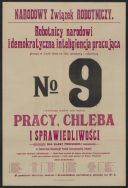Afisz wyborczy Narodowego Związku Robotniczego w Łodzi, styczeń 1919 r.