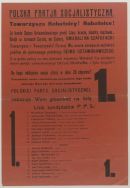 Afisz wyborczy Polskiej Partii Socjalistycznej w Łodzi, styczeń 1919 r.