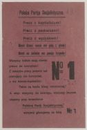 Ulotka wyborcza Polskiej Partii Socjalistycznej w Łodzi, styczeń 1919 r.