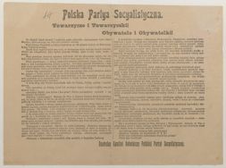 Odezwa wyborcza Centralnego Komitetu Robotniczego Polskiej Partii Socjalistycznej, styczeń 1919 r.