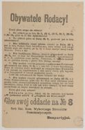 Odezwa wyborcza Narodowego Komitetu Wyborczego Stronnictw Demokratycznych w Łodzi, styczeń 1919 r.