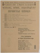 Ulotka wyborcza Narodowego Komitetu Wyborczego Stronnictw Demokratycznych w Łodzi, styczeń 1919 r.