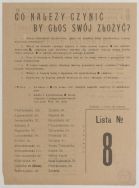 Ulotka wyborcza Narodowego Komitetu Wyborczego Stronnictw Demokratycznych w Łodzi, styczeń 1919 r.