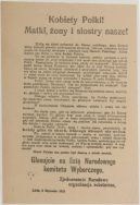 Odezwa wyborcza Zjednoczenia Narodowego w Łodzi, 2 stycznia 1919 r.