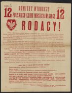Afisz wyborczy Komitetu Wyborczego Polskiego Klubu Mieszczańskiego w Łodzi, styczeń 1919 r.