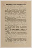 Ulotka wyborcza Komitetu Wyborczego Polskiego Klubu Mieszczańskiego w Łodzi, styczeń 1919 r.