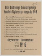 Ulotka wyborcza Centralnego Demokratycznego Komitetu Wyborczego, styczeń 1919 r.