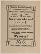 Ulotka wyborcza Stronnictwa Niezawisłości Narodowej w Łodzi, styczeń 1919 r.