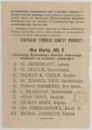Ulotka wyborcza Centralnego Żydowskiego Komitetu Wyborczego w Łodzi, lista kandydat&oacute;w, styczeń 1919 r.