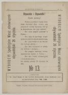Informator wyborczy Stronnictwa Faktycznego R&oacute;wnouprawnienia Żyd&oacute;w w Polsce - nr.1, 16 stycznia 1919 r.