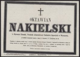 &bdquo;Klepsydra&rdquo; informująca o śmierci Oktawiusza Nakielskiego