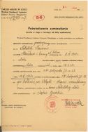 Poświadczenie zamieszkania Sławomira Nakielskiego z żoną w Łodzi w 1938r. wydane w r., APŁ, Sąd Grodzki w Łodzi, sygn. 3133, s. 2