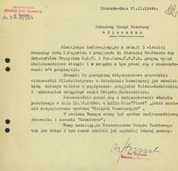 Pismo Prezydium Miejskiej RN w Sieradzu do Obwodowego Urzędu Pocztowego w Sieradzu. APŁOS, Prezydium Miejskiej RN w Sieradzu, sygn. 268.