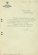 Zaproszenie Adeli Kaleckiej, siostry Ary Szternfelda na otwarcie wystaw związanych z 5-cio leciem Ery Kosmicznej&rdquo;. APŁOS, Prezydium Miejskiej RN w Sieradzu, sygn. 255.