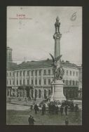 Plac Mariacki z pomnikiem Adama Mickiewicza we Lwowie. Poczt&oacute;wka z 1905 r. Wydawnictwo Salonu Malarzy Polskich w Krakowie