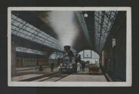 Peron Dworca Gł&oacute;wnego we Lwowie. Poczt&oacute;wka z 1911 r. Wydawnictwo Salonu Malarzy Polskich w Krakowie. 