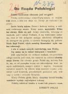 Odezwa kobiet &ndash; Polek do Rządu Polskiego, w kt&oacute;rej żądają ogłoszenia powszechnego poboru do wojska, obrony Kres&oacute;w Wschodnich i odsieczy dla Lwowa, b.d. 