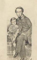 Julian Bartoszewicz z synem Kazimierzem kopia fotografii z 1859 r. APŁ, Archiwum rodziny Bartoszewicz&oacute;w, sygn. 3849.