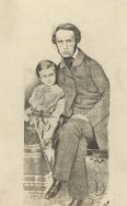 Julian Bartoszewicz z synem Kazimierzem kopia fotografii z 1859 r. APŁ, Archiwum rodziny Bartoszewicz&oacute;w, sygn. 3849.
