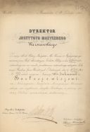 Nominacja Juliana Bartoszewicza na nauczyciela języka polskiego Instytutu Muzycznego w Warszawie z 8 lutego 1861 r. APŁ, Archiwum rodziny Bartoszewicz&oacute;w, sygn. 794.