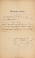 Świadectwo ub&oacute;stwa Kazimierza Bartoszewicza z 26 lutego 1906 r. APŁ, Archiwum rodziny Bartoszewicz&oacute;w, sygn. 1448.