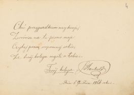 Wpisy do Album&oacute;w pamiątkowych Juliana i Kazimierza Bartoszewicz&oacute;w APŁ, Archiwum rodziny Bartoszewicz&oacute;w, sygn. 1450.