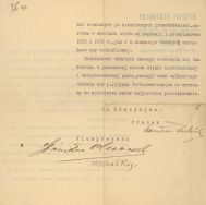 Zaświadczenie wydane Julianowi Kantemu Bartoszewiczowi przez Wydział Centralny Opieki nad Polakami Jeńcami Cywilnymi, Wojennymi i administracyjnie zesłanymi, Moskwa 10 lipca 1918 r. APŁ, Archiwum rodziny Bartoszewicz&oacute;w, sygn. 3656.