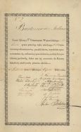 Opinia dotyczące Juliana Bartoszewicza ucznia klasy VI Gimnazjum Wojew&oacute;dzkiego w Łukowie z 1834 r. APŁ, Archiwum rodziny Bartoszewicz&oacute;w, sygn. 794.