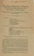 Plan Nauk Całokursowy w Wydziale Filozoficznym Kr&oacute;lewsko-Warszawskiego Uniwersytetu z 1822 r. APŁ, Archiwum rodziny Bartoszewicz&oacute;w, sygn. 734.