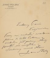 Autograf Jana Styki APŁ, Archiwum rodziny Bartoszewicz&oacute;w, sygn. 3340.