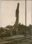 Resztki wieży wodnej na Dworcu Fabrycznym wysadzonej przez niemieckich saper&oacute;w 29 X 1914 r. podczas odwrotu z Łodzi. APŁ, Zbi&oacute;r ikonograficzny APŁ, sygn. W-II 5/1.