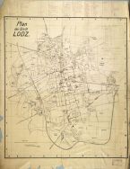 Plan Łodzi z lipca 1915 roku z zaznaczonymi miejscami sprzedaży 