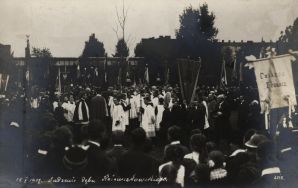 Sadzenie dębu Kościuszkowskiego w Łodzi w 100. rocznicę śmierci Tadeusza Kościuszki, 15 X 1917 r. APŁ, Zbi&oacute;r album&oacute;w ikonograficznych, sygn. A-62.
