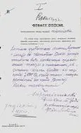 Zeznanie ks. Wincentego Tymienieckiego z marca 1921 r. dotyczące niemieckich rekwizycji wojennych w kościele Św. Stanisława Kostki. APŁ, Komisja Szacunkowa Miejscowa w Łodzi, sygn. 2461.