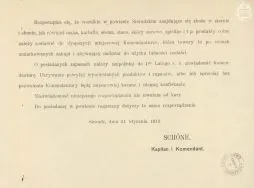Rozporządzenie dotyczące skupu od miejscowych rolnik&oacute;w cenach żywności oraz rogacizny  po umiarkowanych  APŁOS, Zbi&oacute;r druk&oacute;w i pism ulotnych, sygn. 19