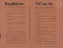 Obwieszczenie dotyczące sekwestru, meldowania zapas&oacute;w i obrotu surowcami, wyrobami gotowymi i p&oacute;łgotowymi. APŁOS, Akta gminy Sędziejowice, sygn. 81.
