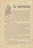 Odezwa do robotnik&oacute;w zachęcająca do wstępowania do wojska. APŁOS, Zbi&oacute;r pism i druk&oacute;w ulotnych, sygn. 10.