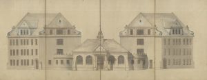 Projekt szkoły powszechnej w Łodzi przy ul. Nowo- Marysińskiej nr. 2 (obecnie ul. Staszica), 1923 r.