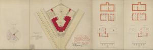 Projekt budowy 8 klasowej szkoły powszechnej przy zbiegu ul. Krzemienieckiej z szosą Konstantynowską w Łodzi, plan sytuacyjny, 1927 r.