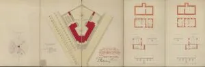 Projekt budowy 8 klasowej szkoły powszechnej przy zbiegu ul. Krzemienieckiej z szosą Konstantynowską w Łodzi, plan sytuacyjny, 1927 r.