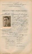 Zygmunt Hertz. Świadectwo dojrzałości, 1926 r.
