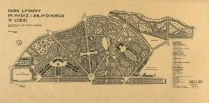 Park Ludowy według projektu S. Rogowicza z 1930 r. APŁ, Zbi&oacute;r kartograficzny APŁ, sygn. 642