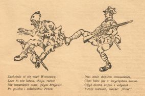 Rysunek Artura Szyka w ł&oacute;dzkim piśmie &bdquo;Ochotnik. Jednodni&oacute;wka&rdquo; nr 4 z VIII 1920 r.